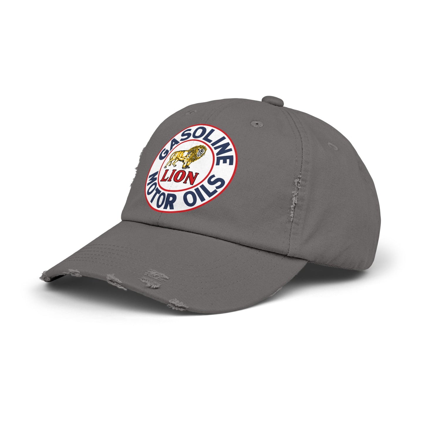 Lion Gasoline Distressed Cap — Vintage Arkansas Petroliana Hat | The Faded Label Co.