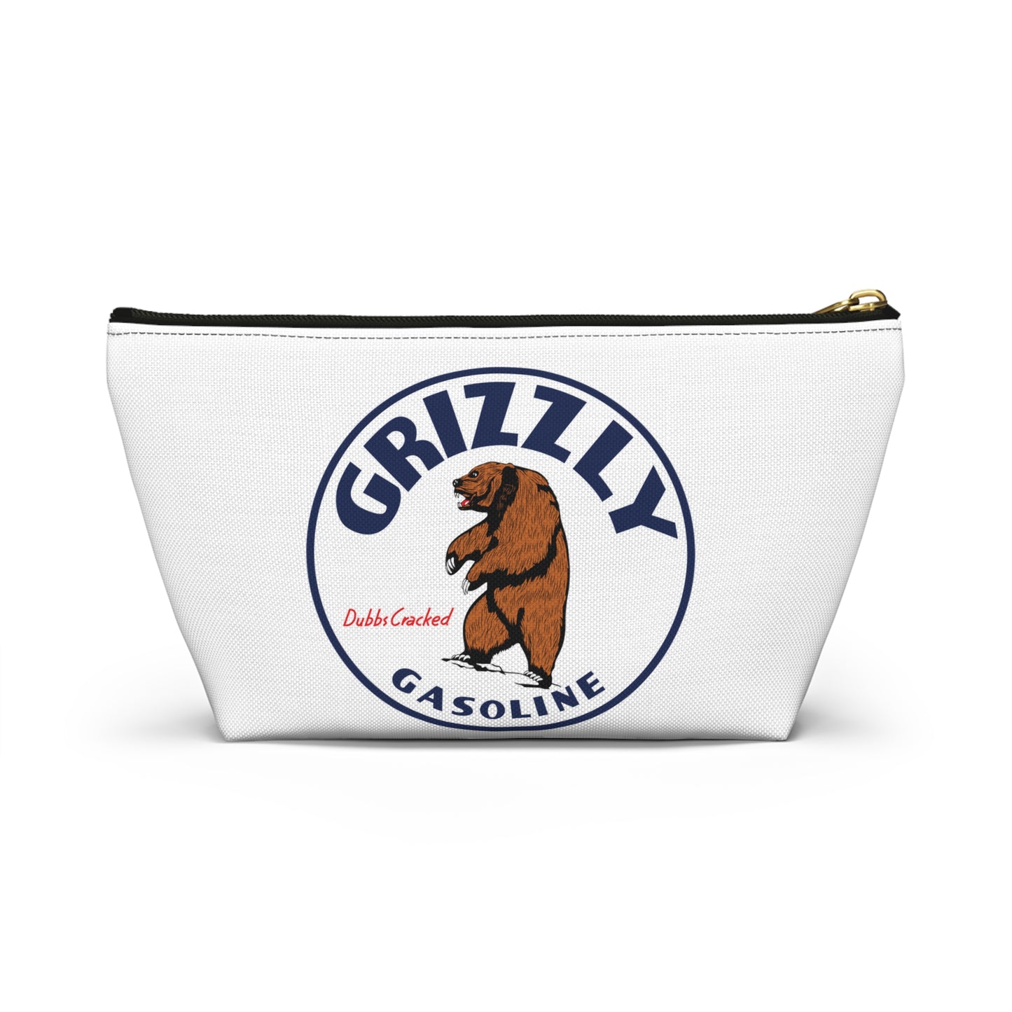 Grizzly Gasoline Accessory Pouch — Vintage Montana Petroliana Gift | The Faded Label Co.