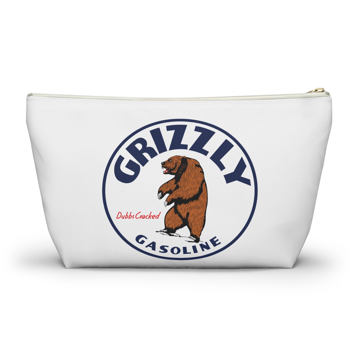 Grizzly Gasoline Accessory Pouch — Vintage Montana Petroliana Gift | The Faded Label Co.