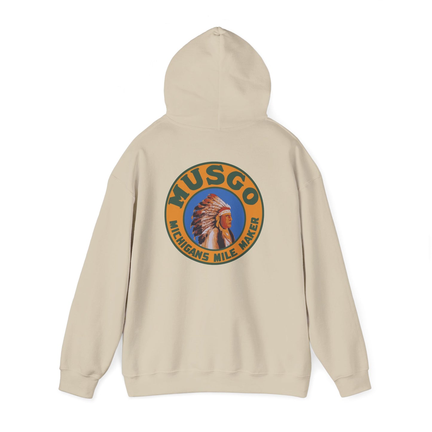 MUsgo Michigan’s Mile Maker Hoodie —Retro Native Chief Logo Sweatshirt