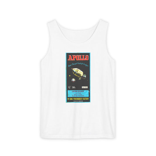 Apollo Firecrackers unisex tank top — vintage 4th of July fireworks art — The Faded Label Co.
