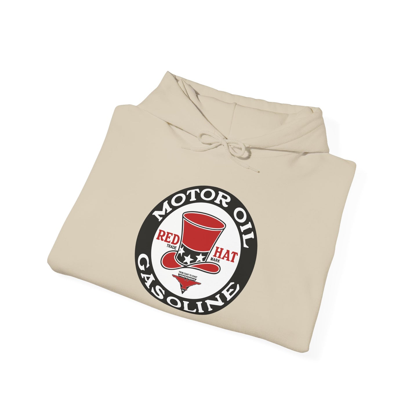 Red Hat Motor Oil Gasoline Hoodie – Retro Vintage Gas & Mechanic Sweatshirt
