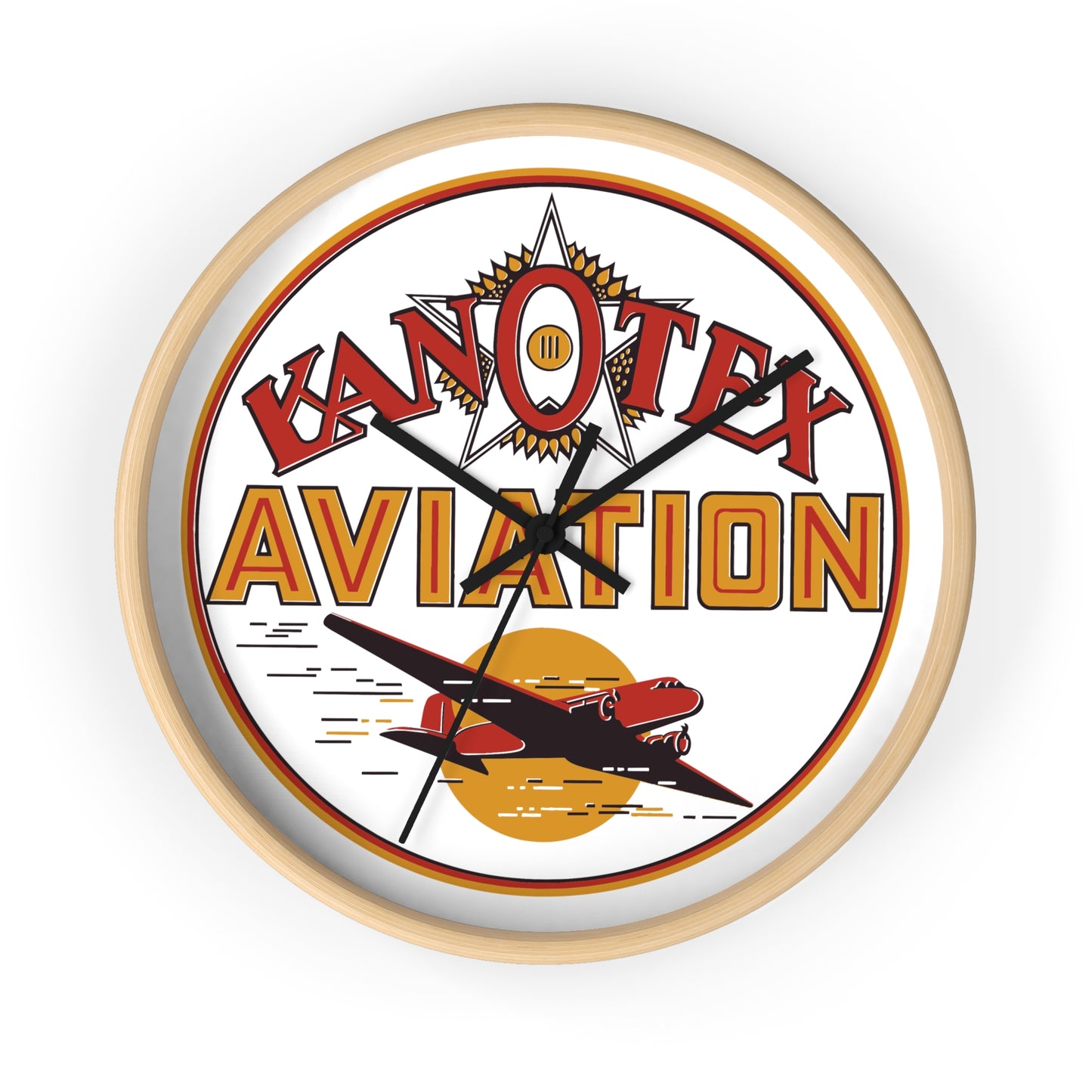 Kanotex Aviation Wall Clock — Vintage Petroliana Gift | The Faded Label Co.