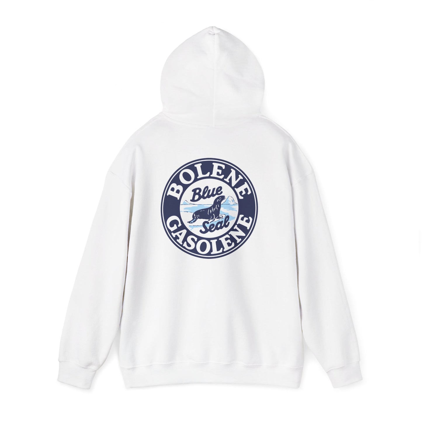 Bolene Blue Seal"Gasoline Hoodie - Vintage " Retro Logo Pullover