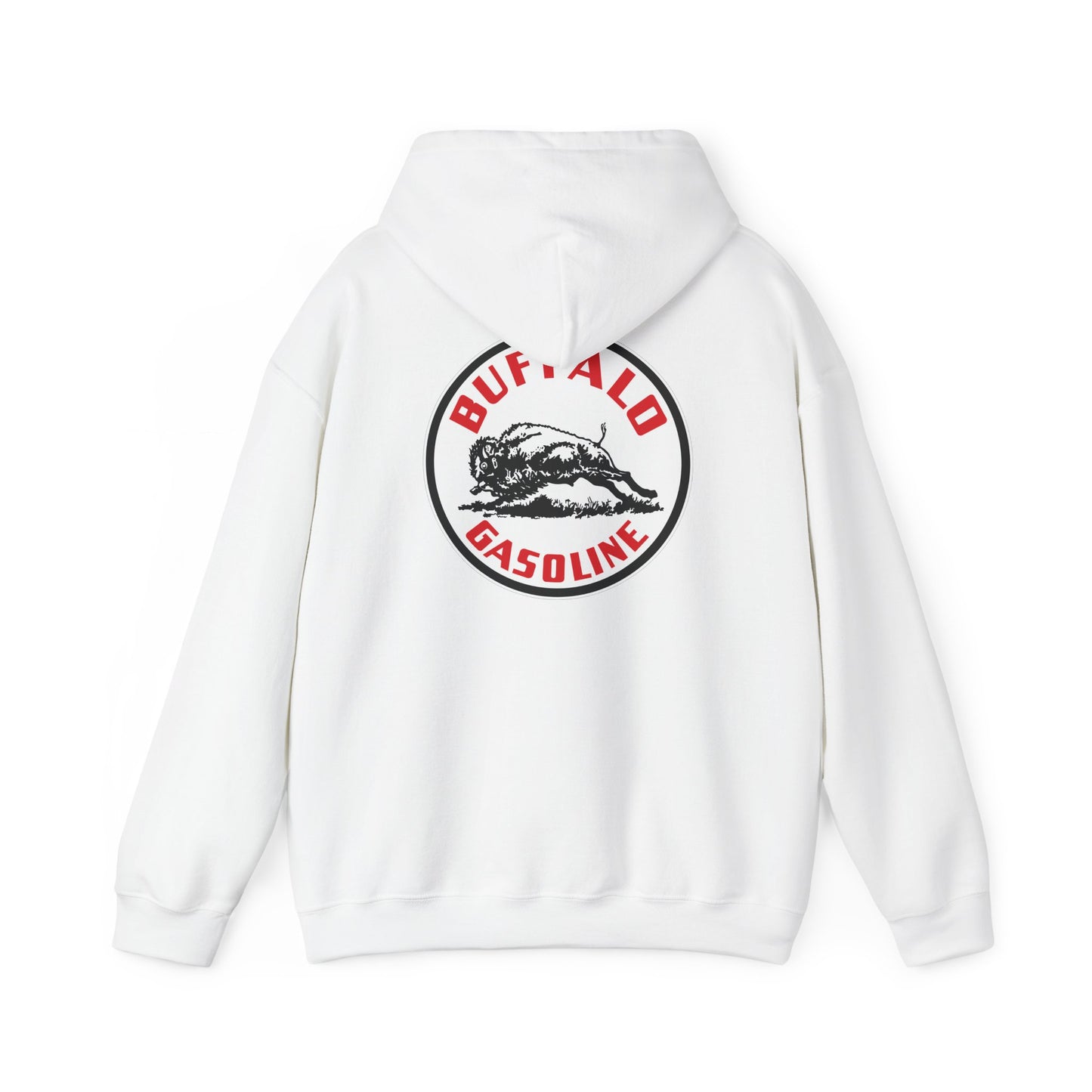 Buffalo Gasoline Retro Logo Hoodie — Vintage Bison Fuel Graphic Sweatshirt