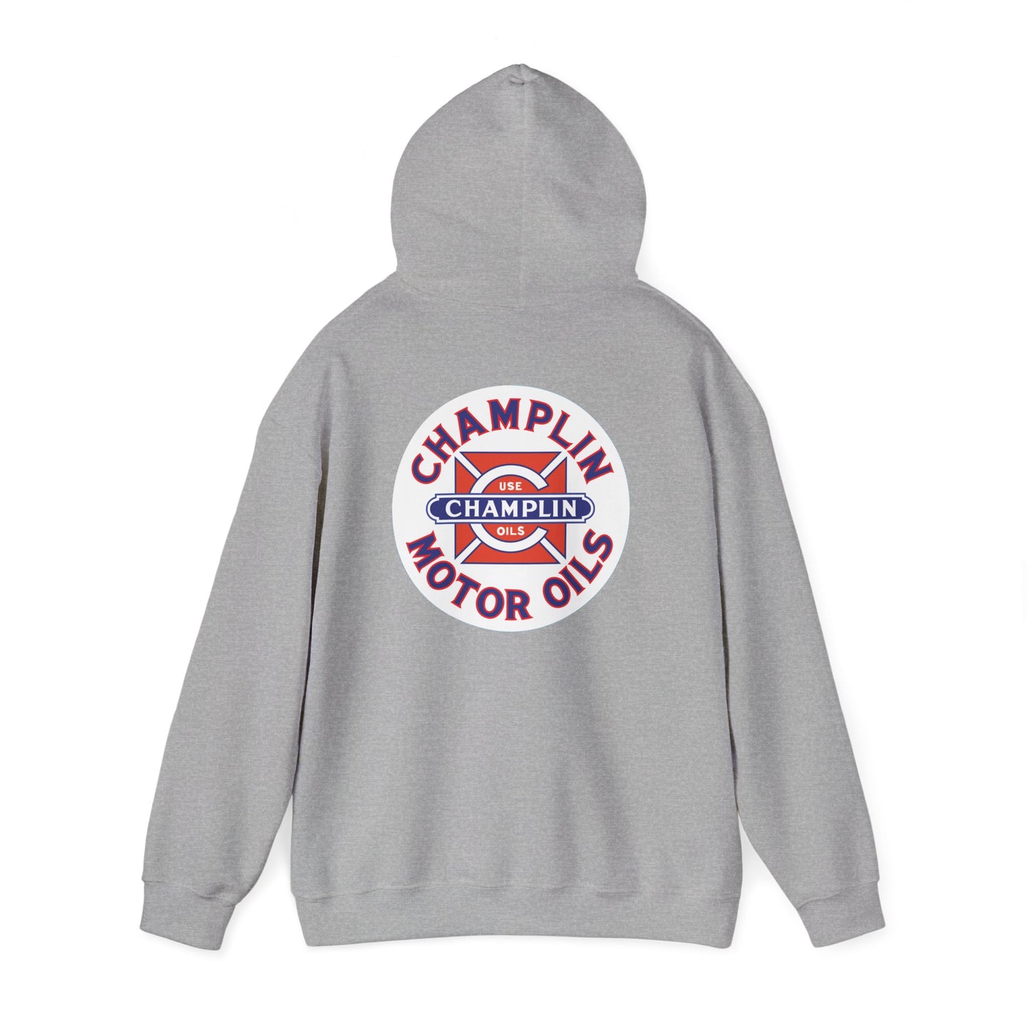 Champlin Motor Oils Hoodie — Vintage Gasoline Logo Pullover