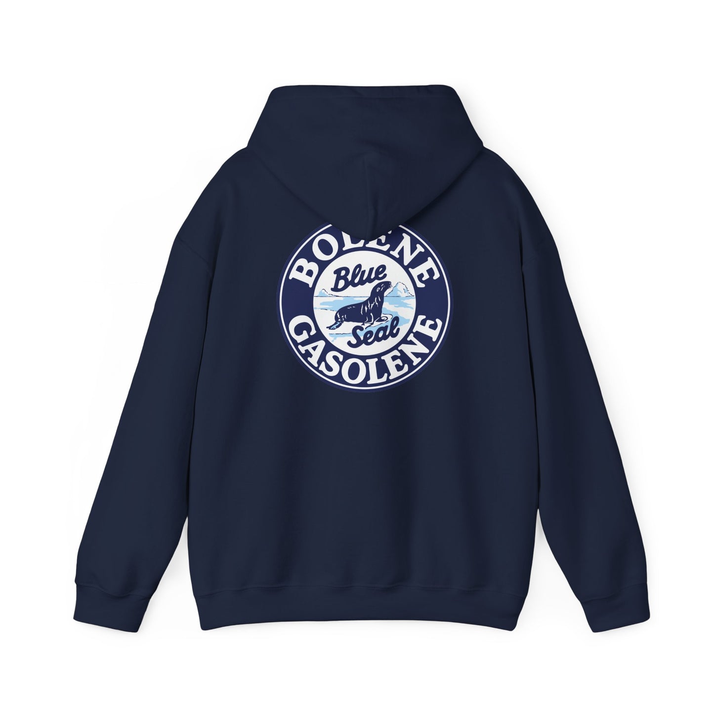 Bolene Blue Seal"Gasoline Hoodie - Vintage " Retro Logo Pullover