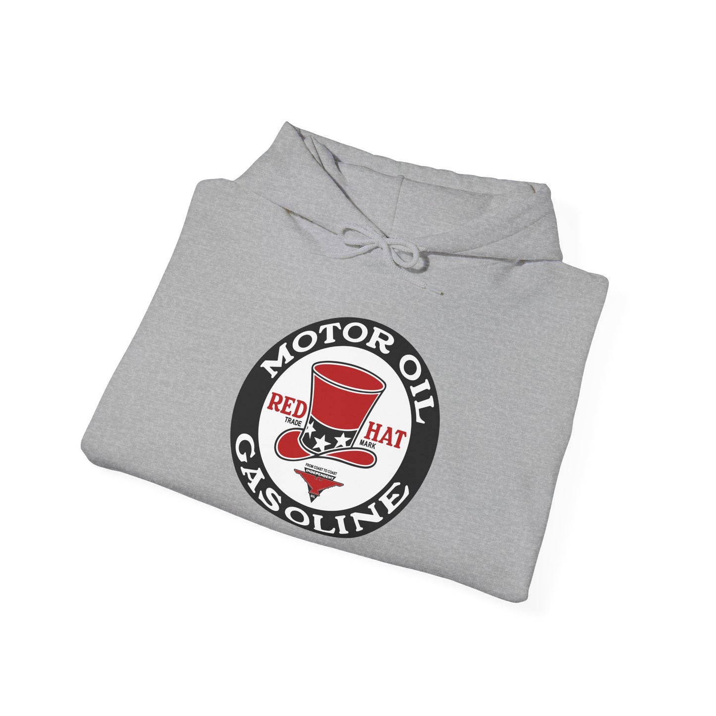 Red Hat Motor Oil Gasoline Hoodie – Retro Vintage Gas & Mechanic Sweatshirt