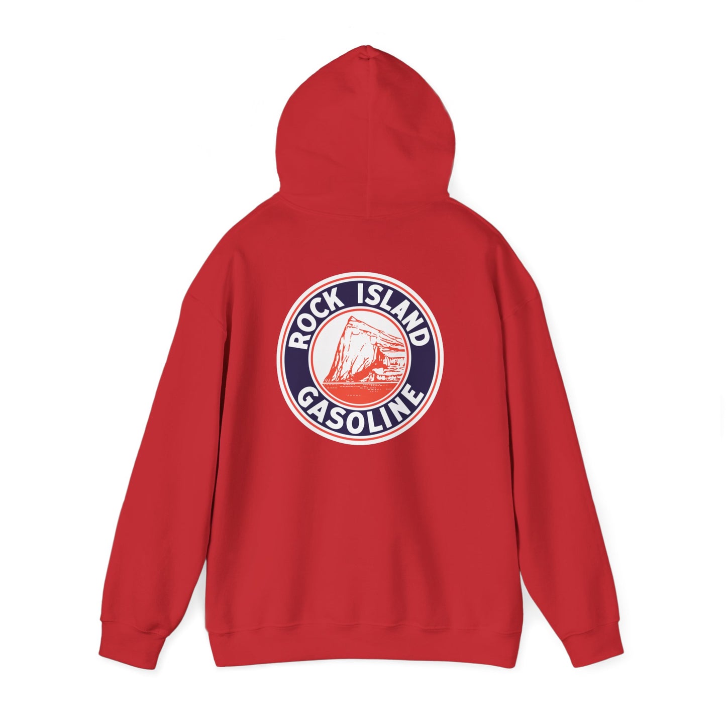 Rock Island Gasoline Hoodie — Vintage Gas Station Logo Pullover
