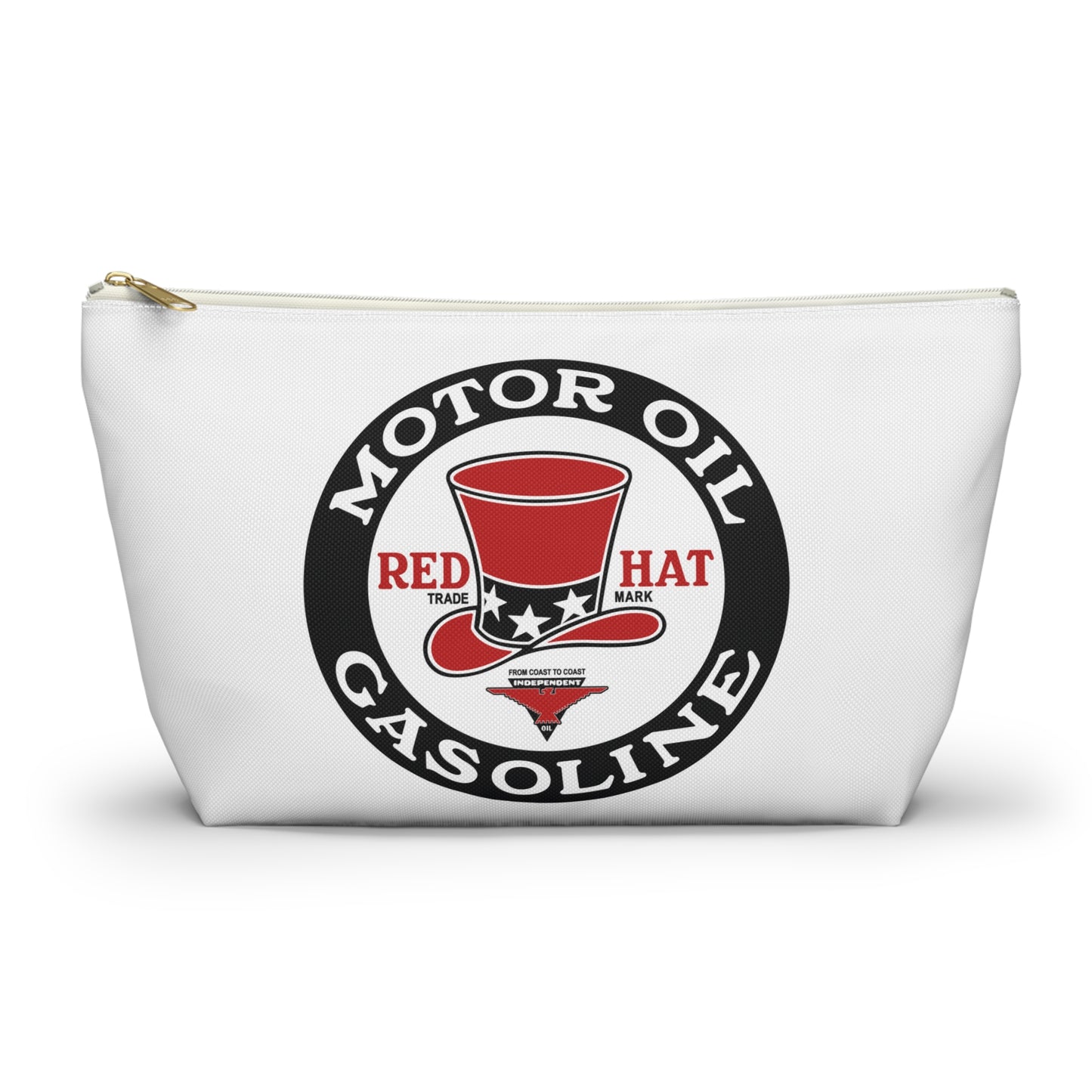 Red Hat Motor Oil & Gasoline Accessory Pouch — Vintage Rare Petroliana Gift | The Faded Label Co.