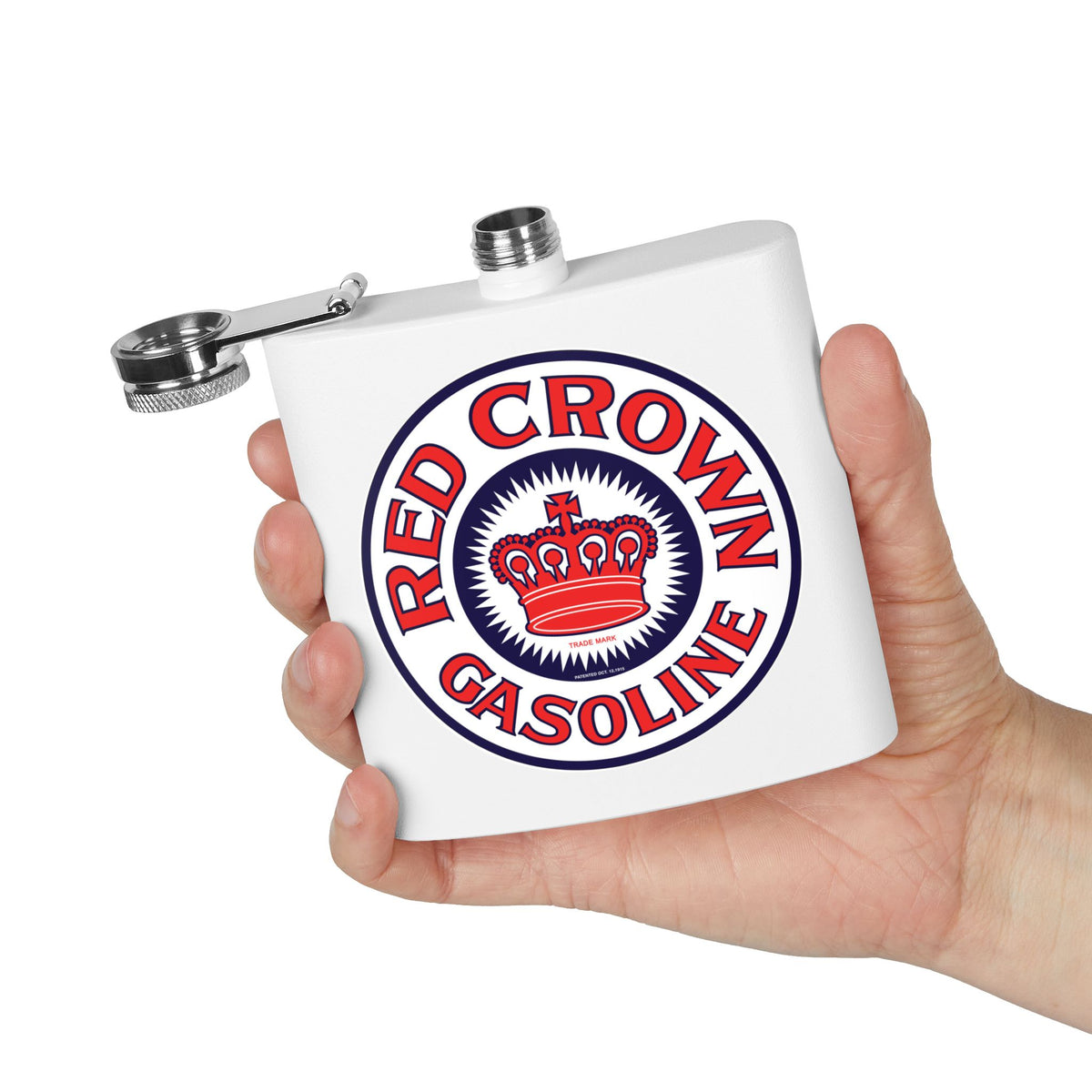 Red Crown Gasoline Flask — Vintage Standard Oil Petroliana Gift | The Faded Label Co.