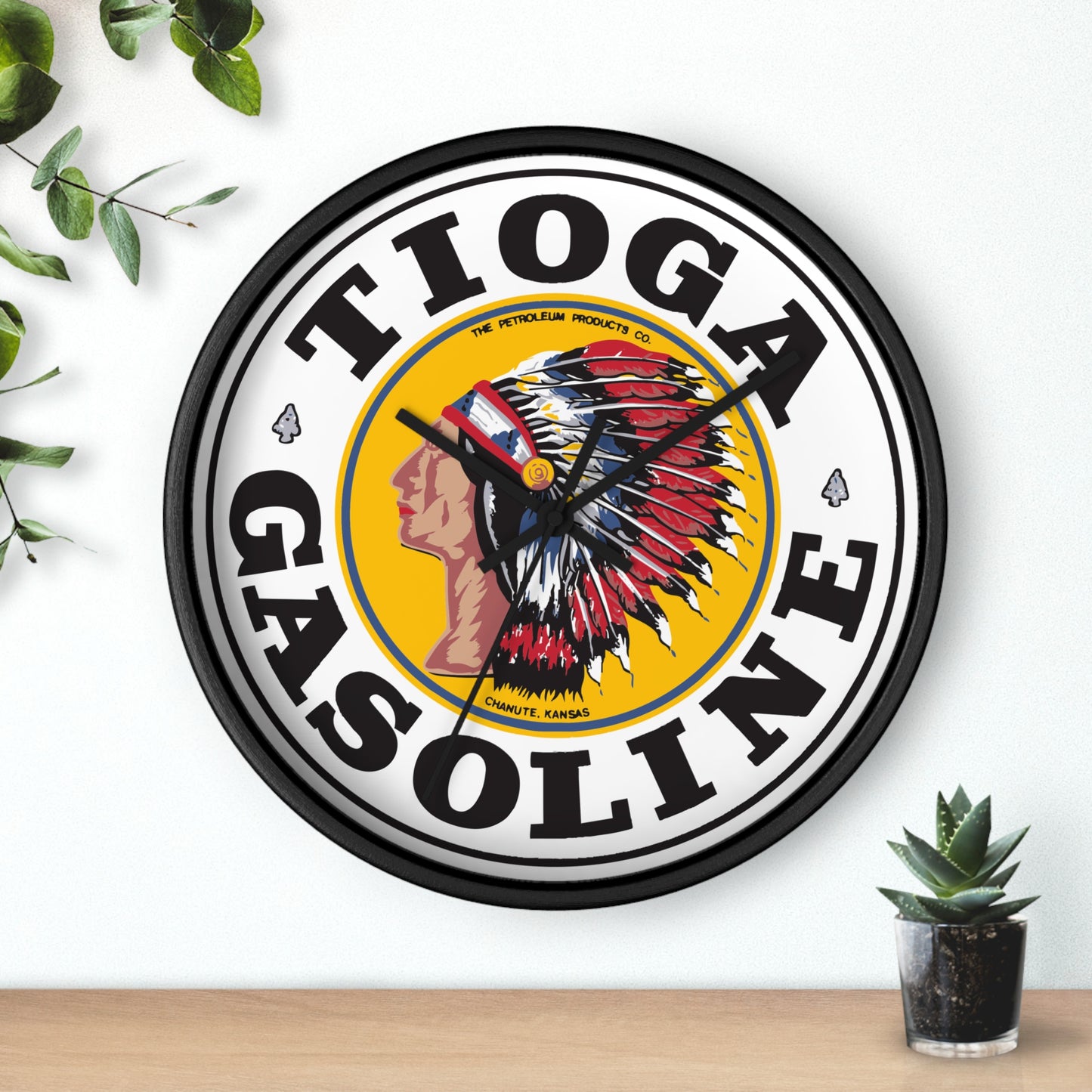 Tioga Gasoline Wall Clock — Vintage Petroliana Gift | The Faded Label Co.