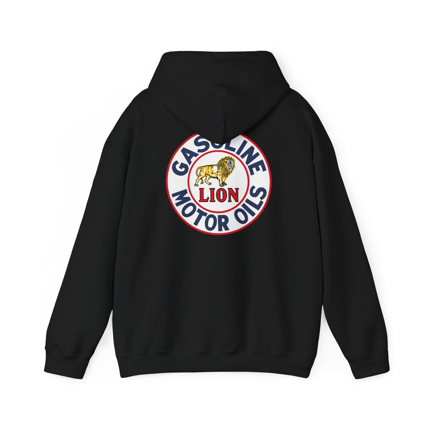 Gasoline Lion Motor Oils Hoodie — Vintage Racing Logo Pullover