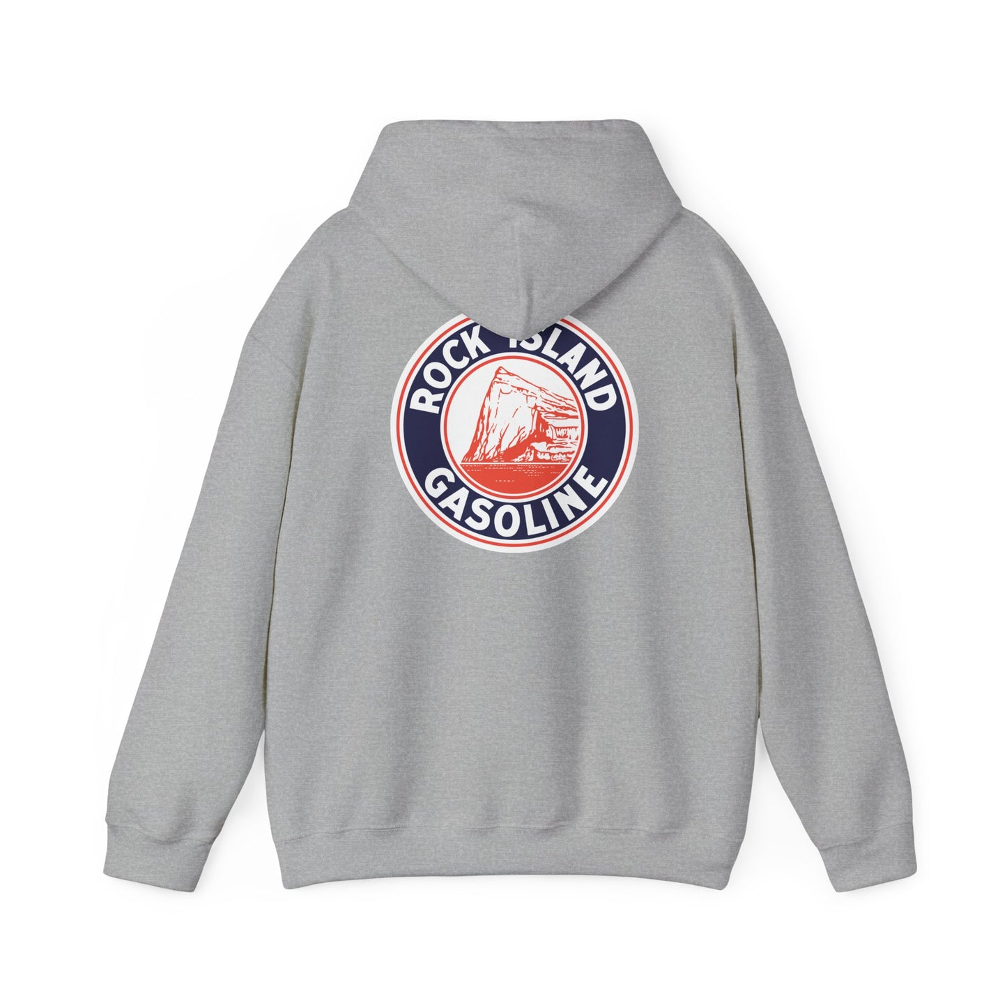 Rock Island Gasoline Hoodie — Vintage Gas Station Logo Pullover