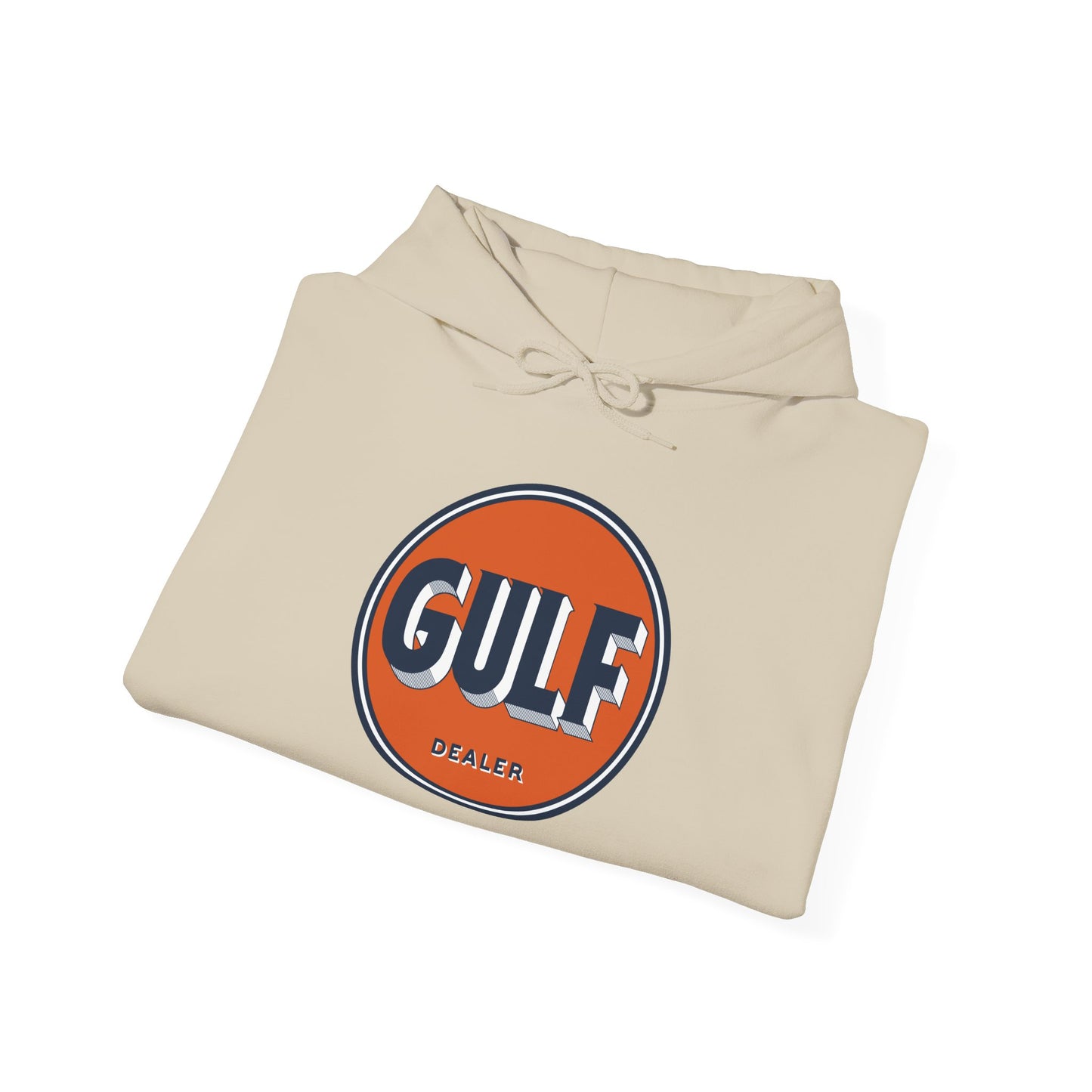 Gulf dealer Logo Hoodie — Vintage Orange Gas Station Crewneck