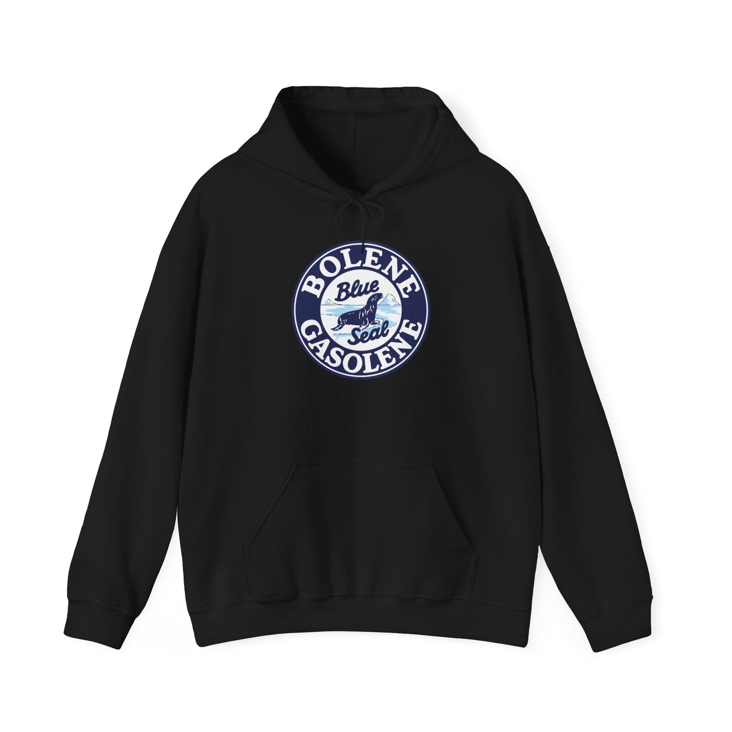 Bolene Blue Seal"Gasoline Hoodie - Vintage " Retro Logo Pullover