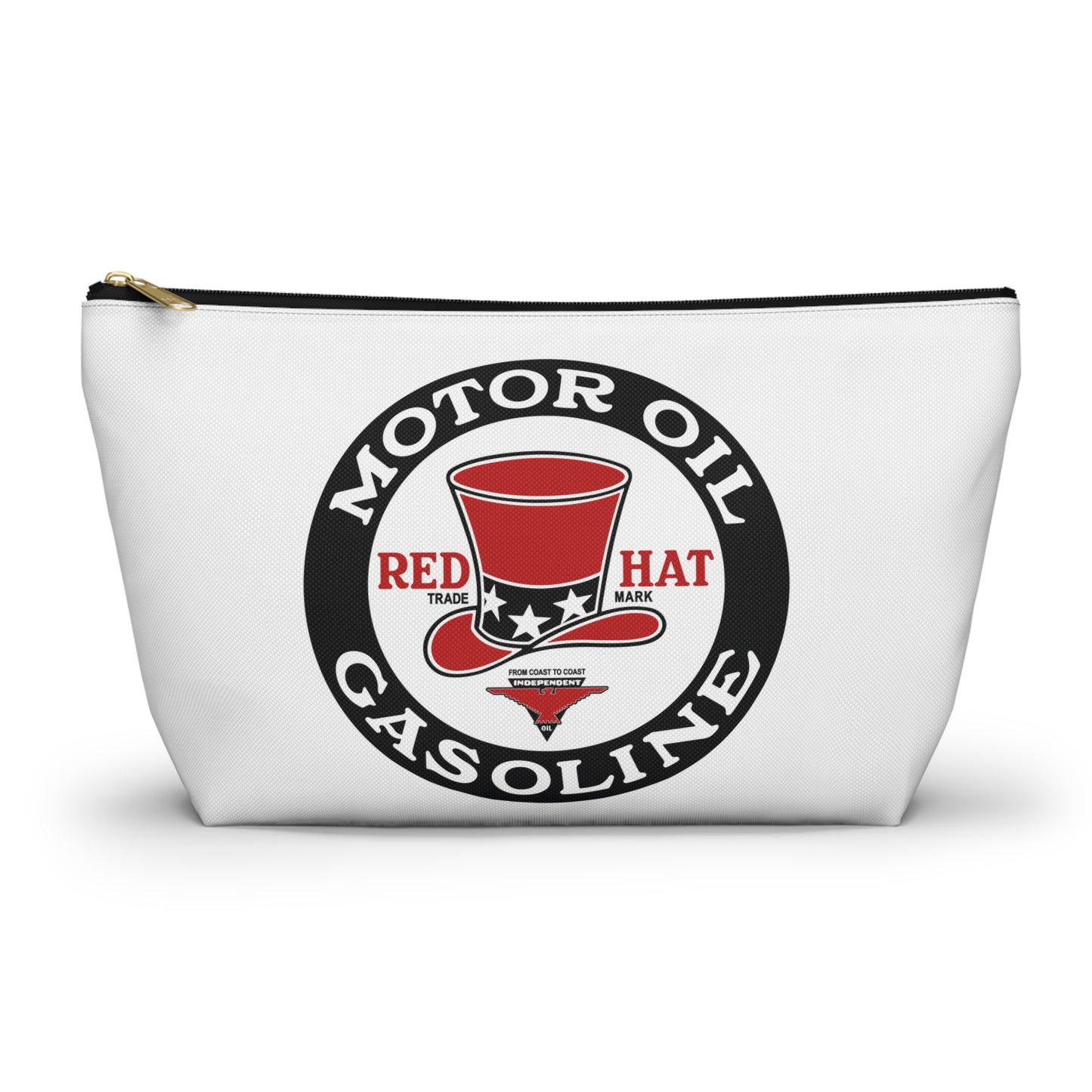 Red Hat Motor Oil & Gasoline Accessory Pouch — Vintage Rare Petroliana Gift | The Faded Label Co.
