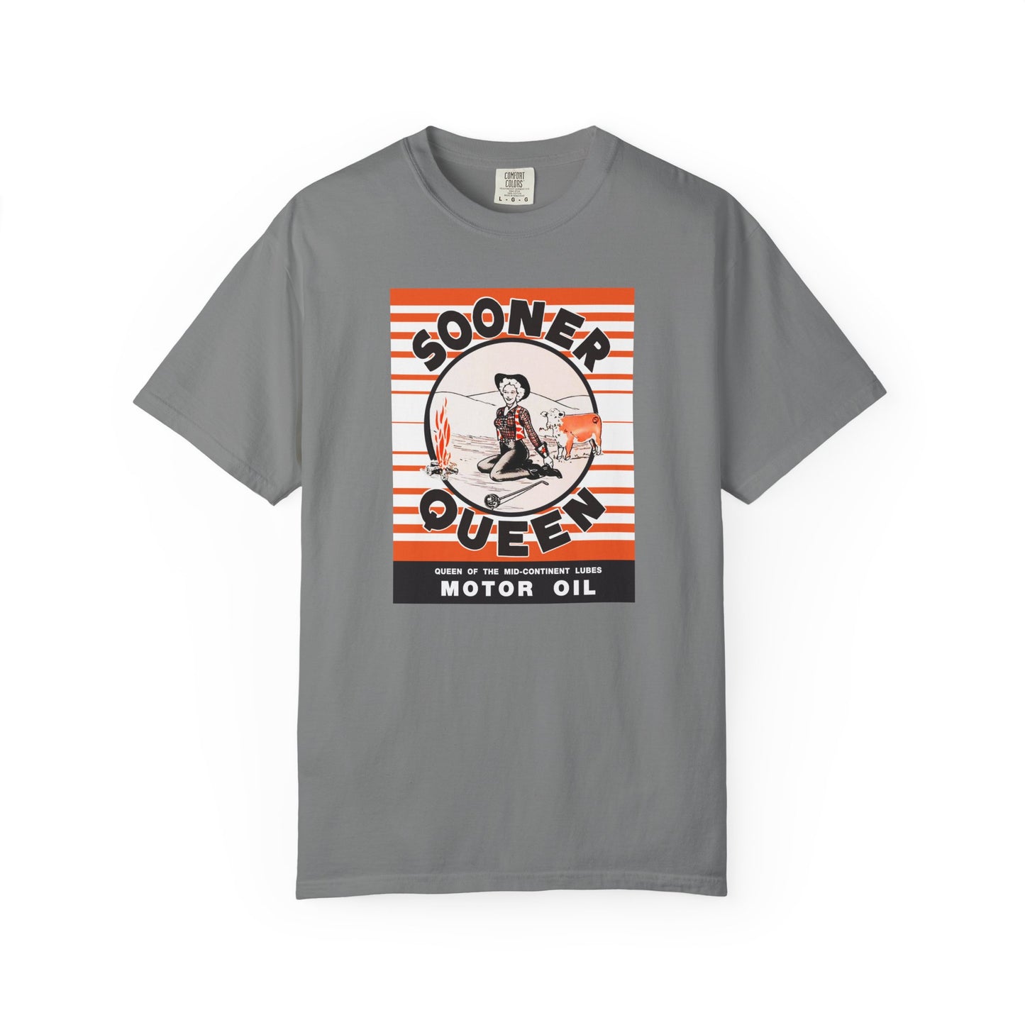 Sooner Queen Motor Oil Graphic T-Shirt comfort colors 1717