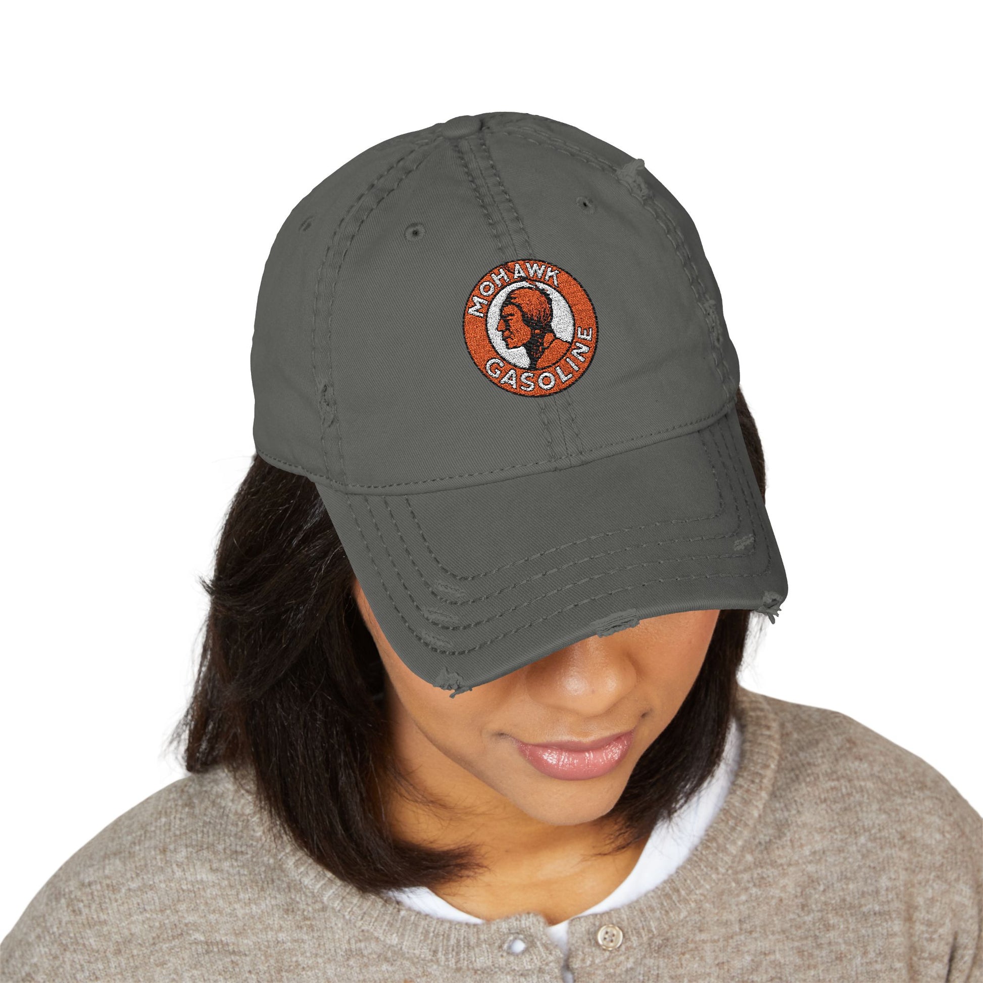 Mohawk Gasoline dad hat side profile — vintage gas station gift — The Faded Label Co.
