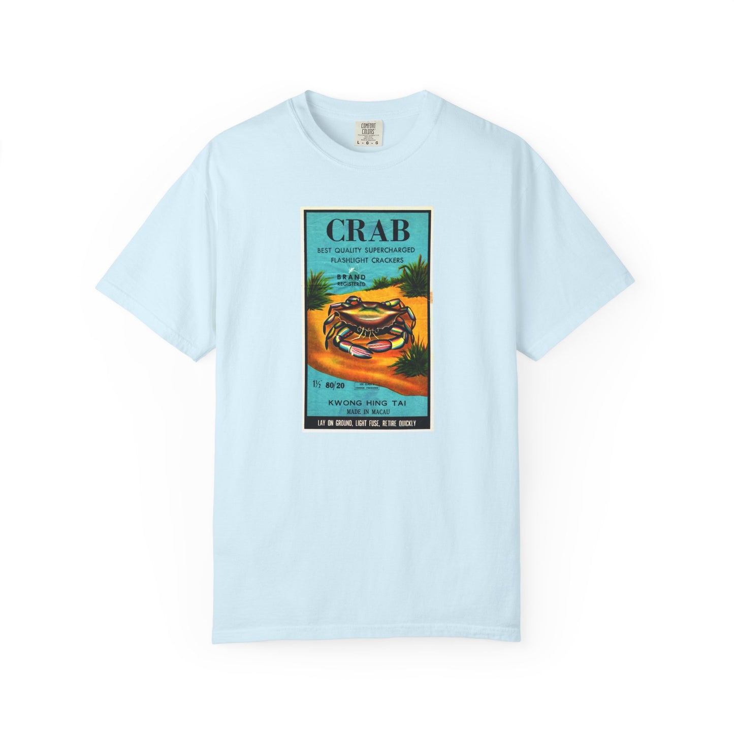 Crab Brand Firecrackers t-shirt True Navy — vintage mid-century fireworks graphic tee — The Faded Label Co.