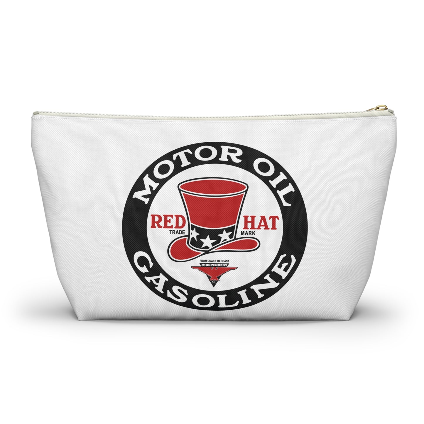 Red Hat Motor Oil & Gasoline Accessory Pouch — Vintage Rare Petroliana Gift | The Faded Label Co.