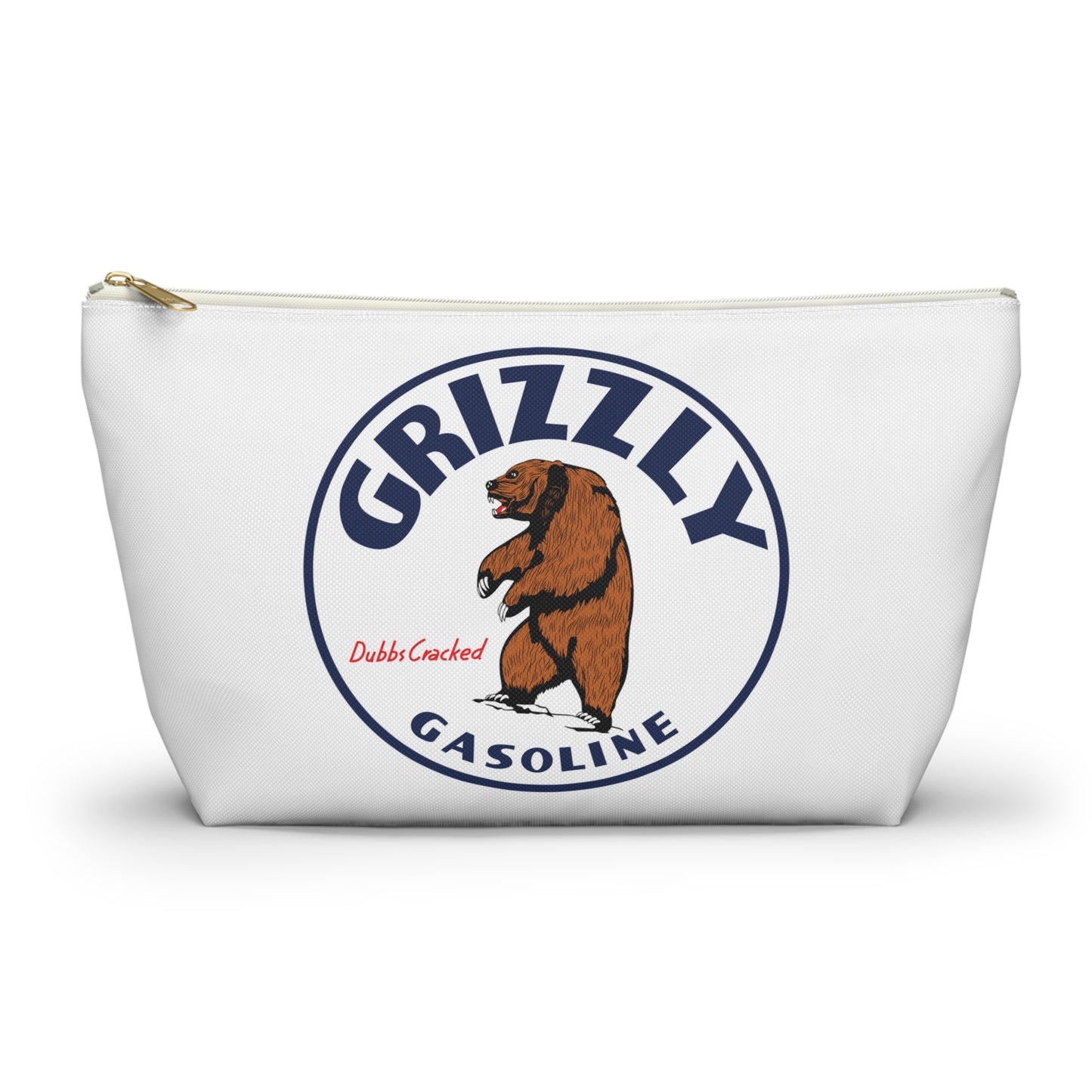 Grizzly Gasoline Accessory Pouch — Vintage Montana Petroliana Gift | The Faded Label Co.