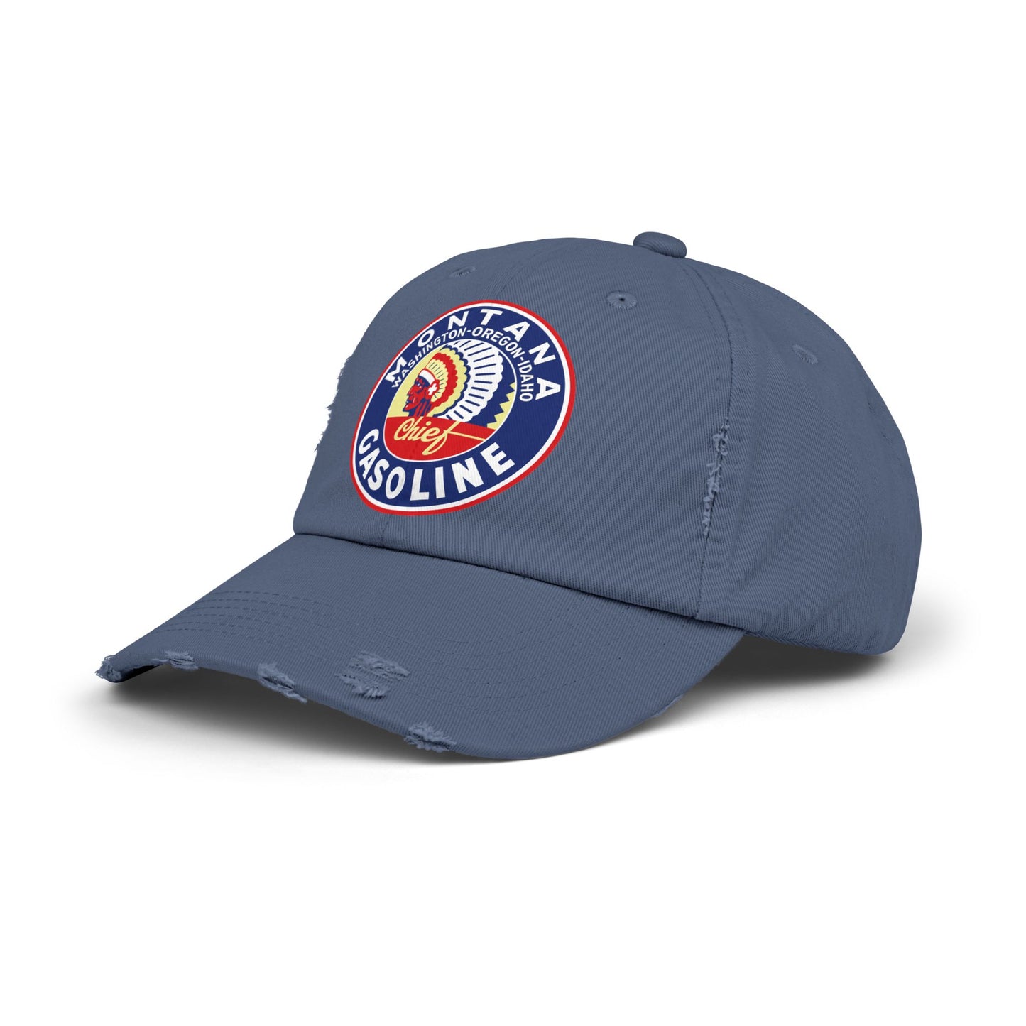 Montana Chief Gasoline Distressed Cap — Vintage Inland Empire Petroliana Hat | The Faded Label Co.