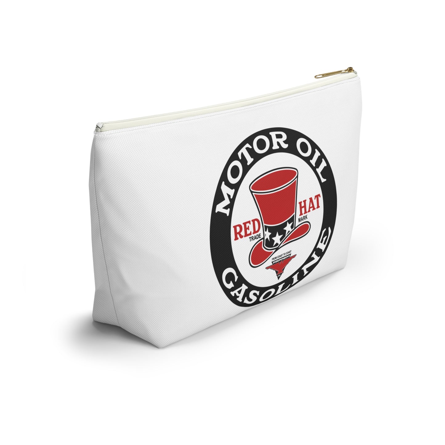 Red Hat Motor Oil & Gasoline Accessory Pouch — Vintage Rare Petroliana Gift | The Faded Label Co.
