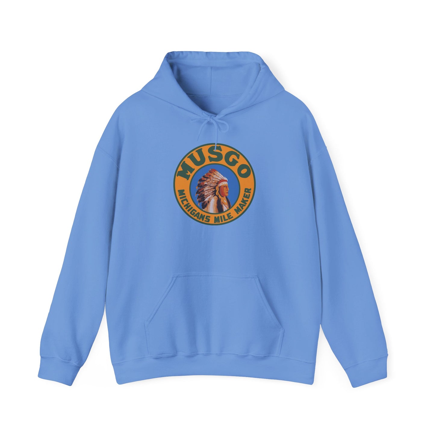 MUsgo Michigan’s Mile Maker Hoodie —Retro Native Chief Logo Sweatshirt