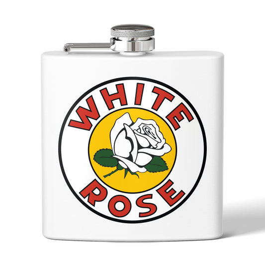White Rose Gasoline flask green — vintage petroliana gift — The Faded Label Co.