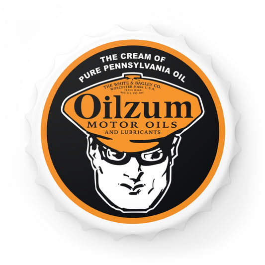 Oilzum bottle opener — vintage petroliana gift — The Faded Label Co.
