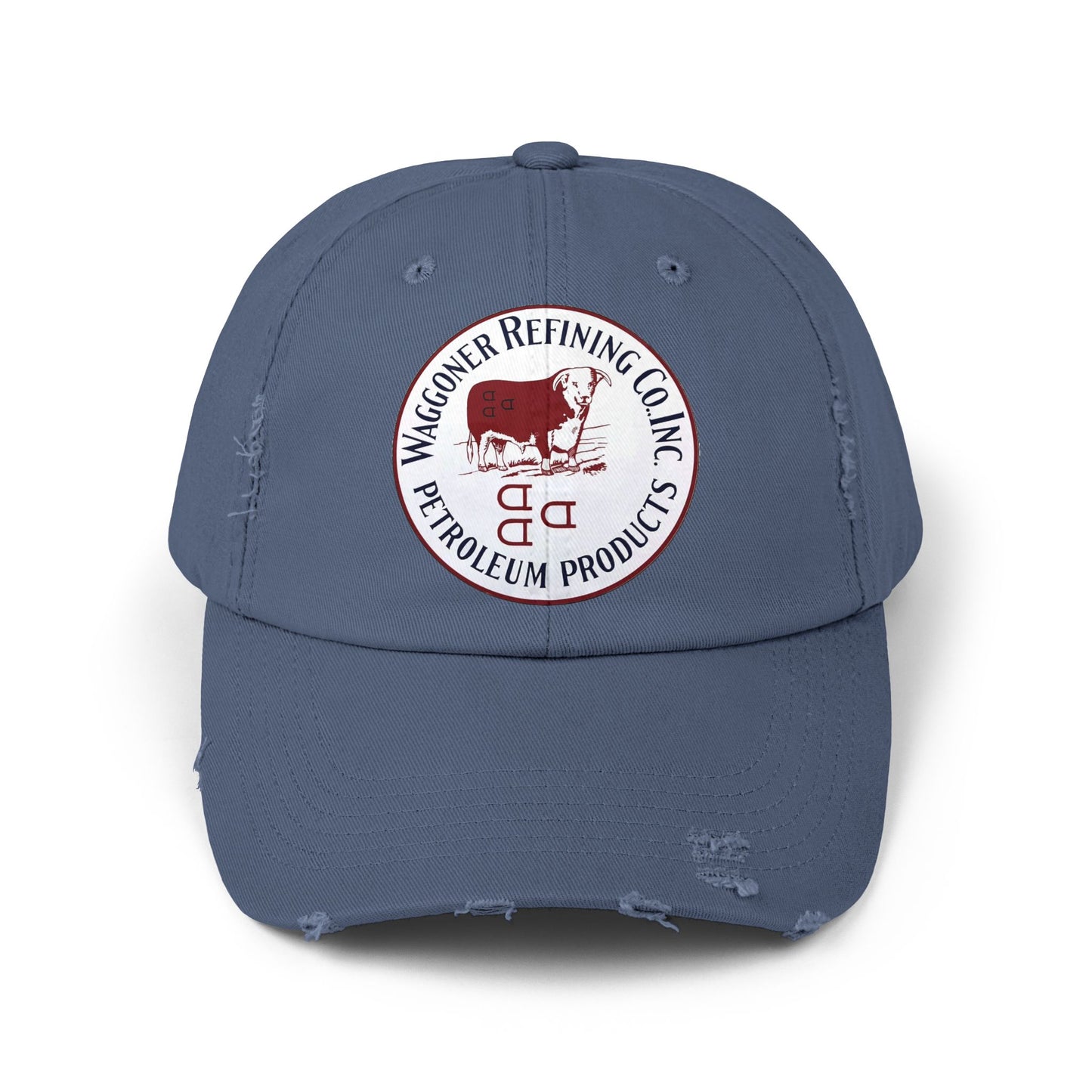 Waggoner Refining Co. distressed trucker hat lifestyle — vintage Texas petroliana — The Faded Label Co.