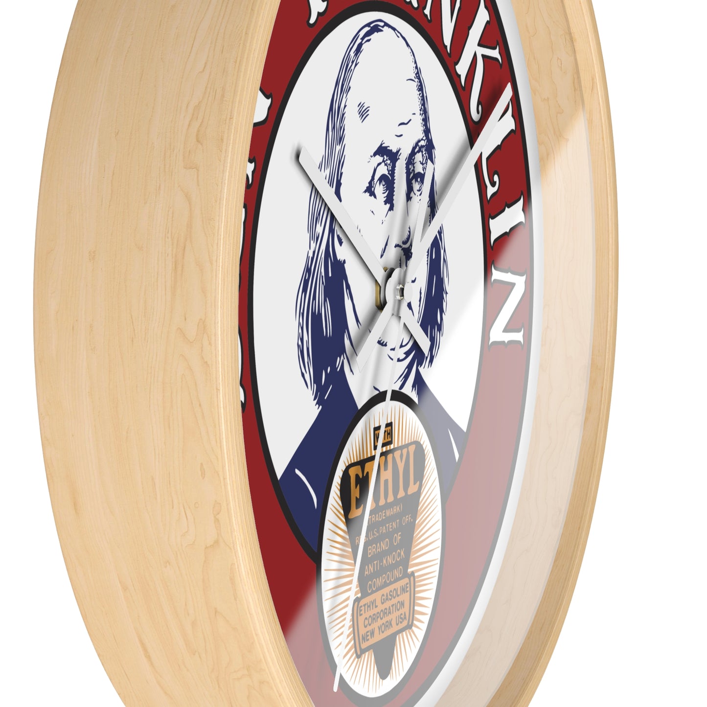 Ben Franklin Wall Clock – Vintage Patriotic Portrait Clock with Ethyl Seal