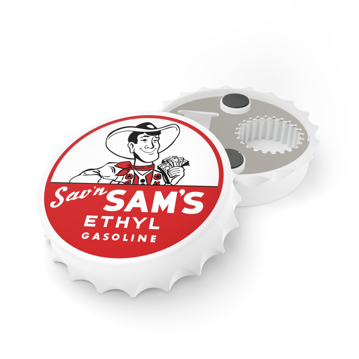 Sam's Ethyl Gasoline Bottle Opener — Vintage Petroliana Gift | The Faded Label Co.