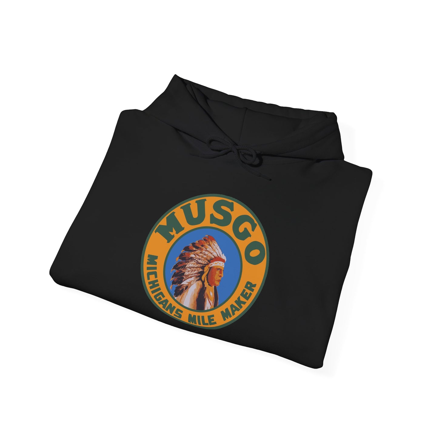 MUsgo Michigan’s Mile Maker Hoodie —Retro Native Chief Logo Sweatshirt
