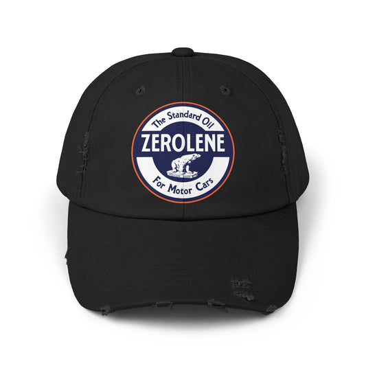 Zerolene distressed cap black — vintage petroliana hat — The Faded Label Co.