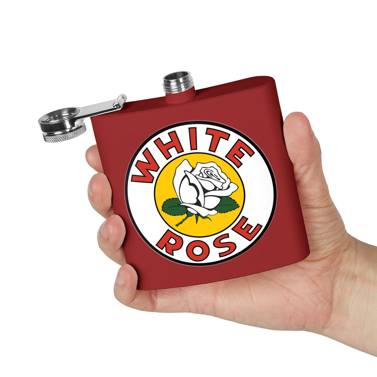 White Rose Gasoline Flask — Vintage Canadian Petroliana Gift | The Faded Label Co.