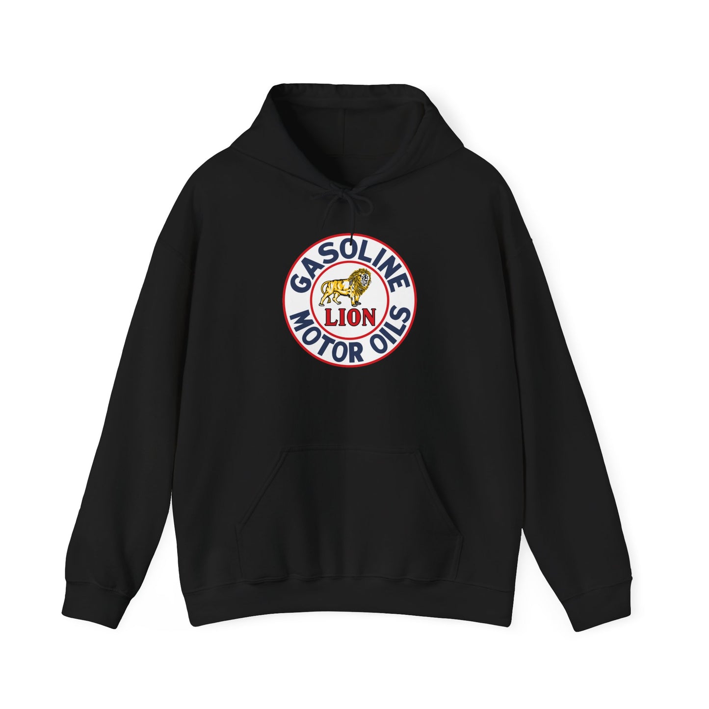 Gasoline Lion Motor Oils Hoodie — Vintage Racing Logo Pullover
