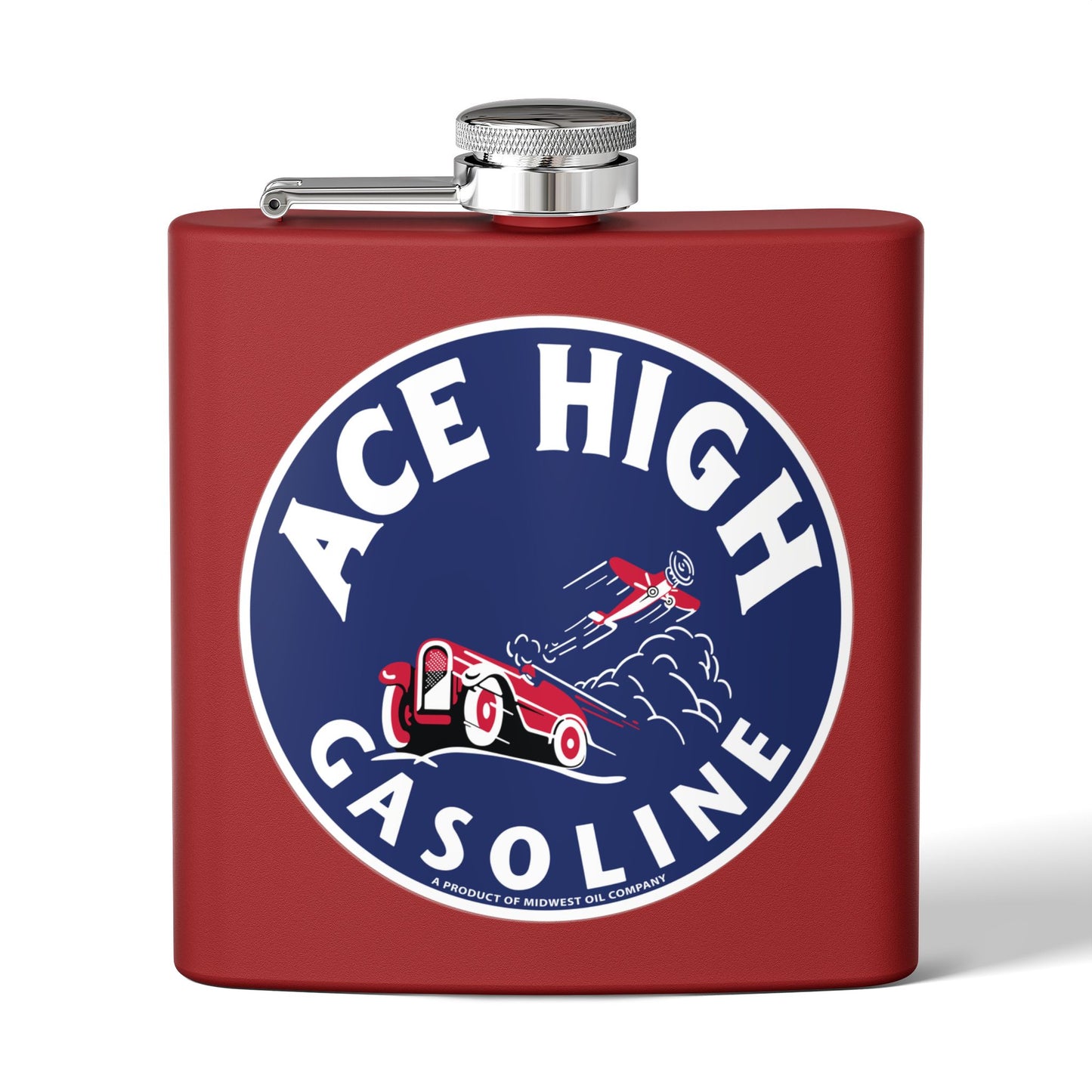 Ace High Gasoline Flask — Vintage Petroliana Gift | The Faded Label Co.