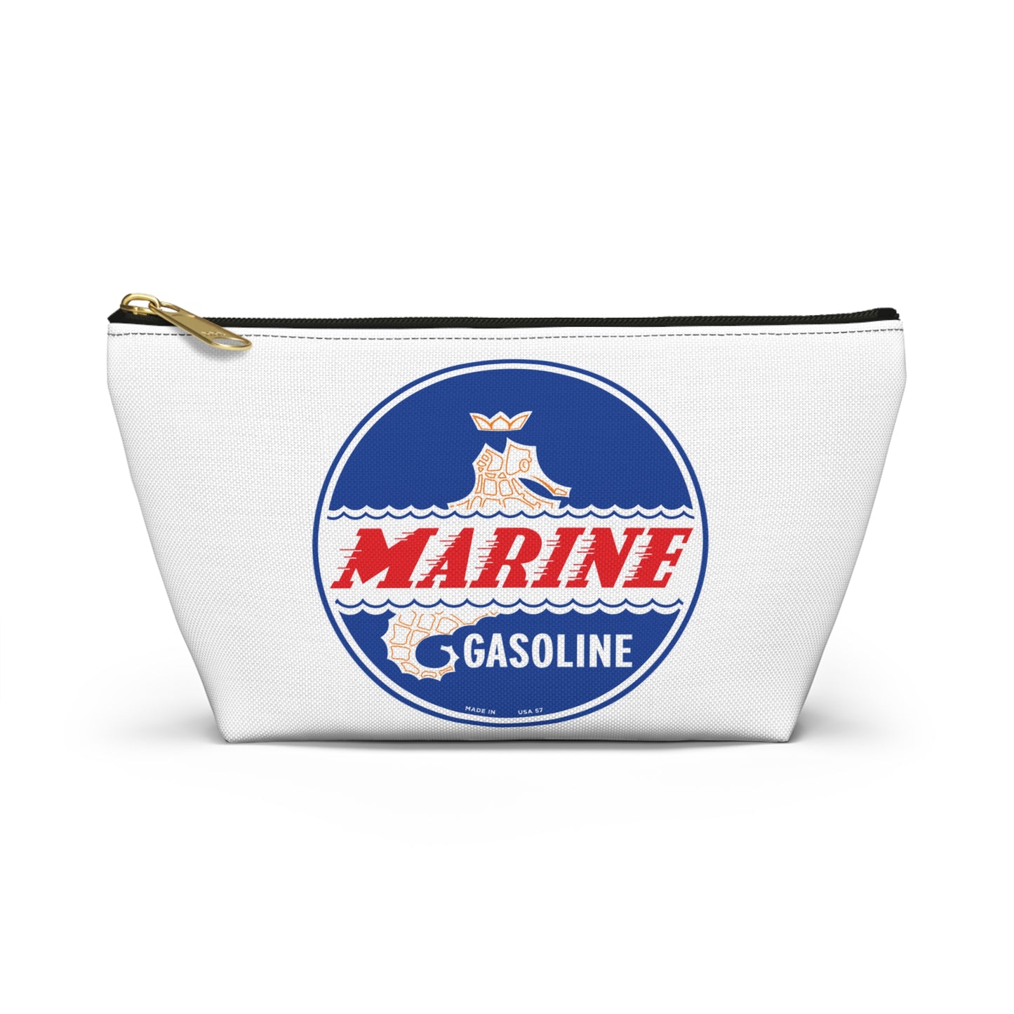 Marine Gasoline Accessory Pouch — Vintage Dockside Petroliana Gift | The Faded Label Co.