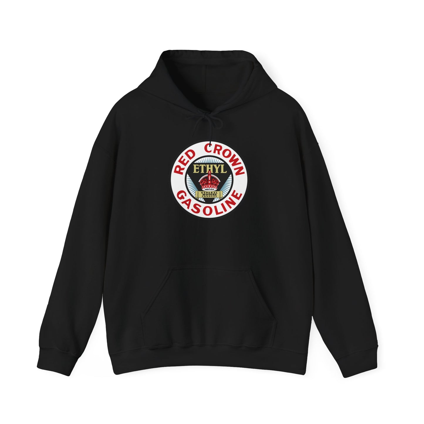 Red Crown Ethyl  Gasoline Logo Hoodie — Vintage Ethyl Oil Company Pullover