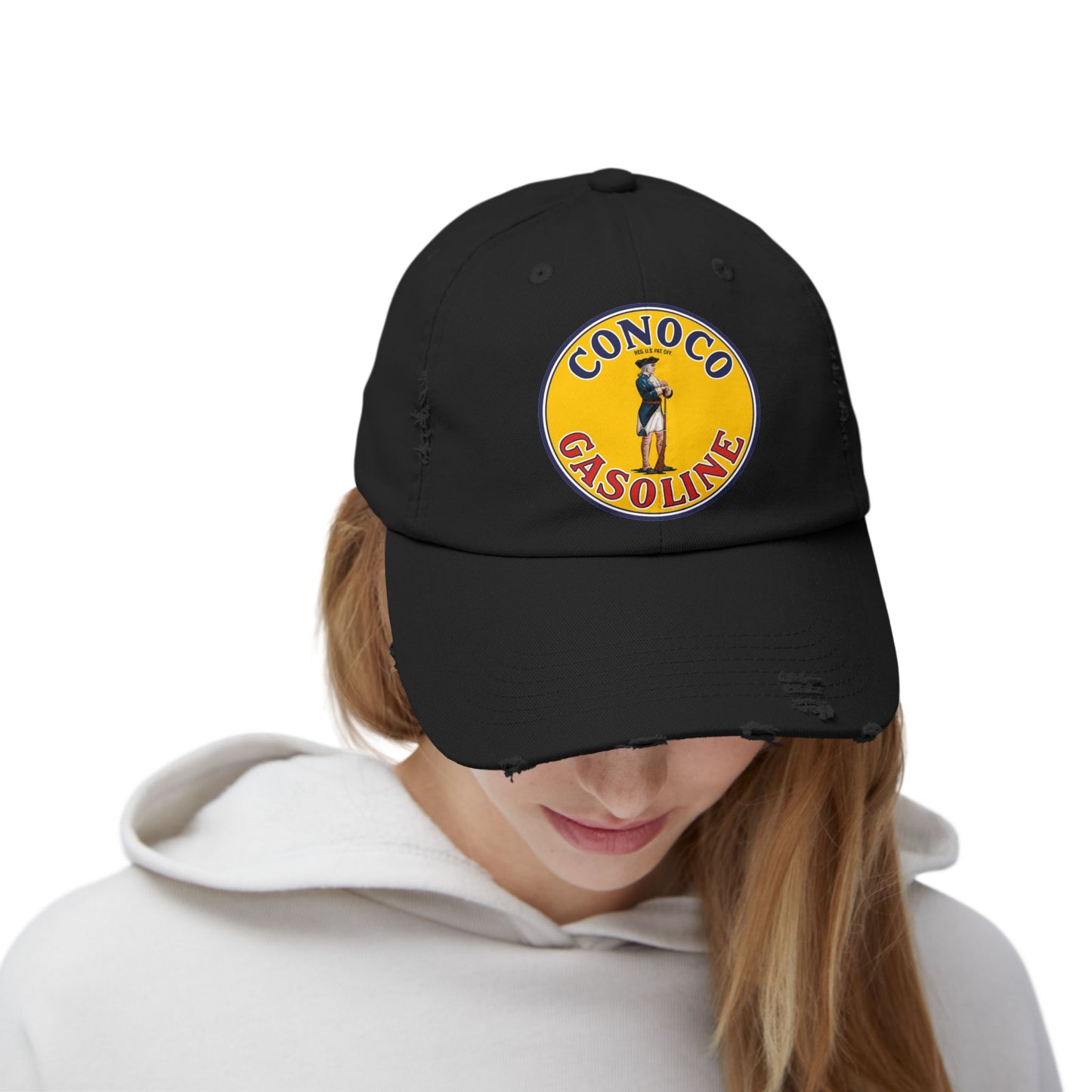 Conoco Minute Man Distressed Cap — Vintage Petroliana Hat | The Faded Label Co.