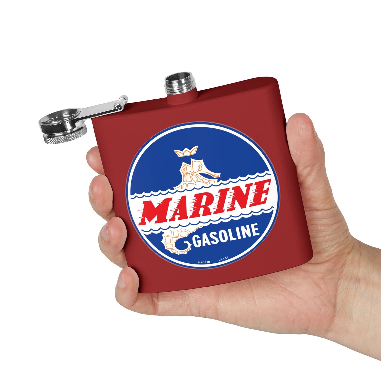 Marine Gasoline Flask — Vintage Dockside Petroliana Gift | The Faded Label Co.