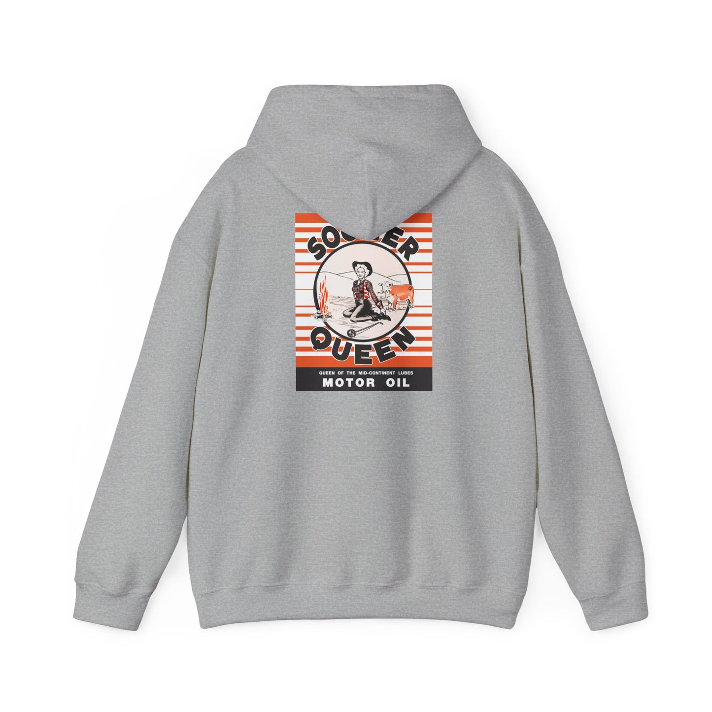 Sooner Queen Motor Oil Hoodie — Retro Racing Graphic Sweatshirt