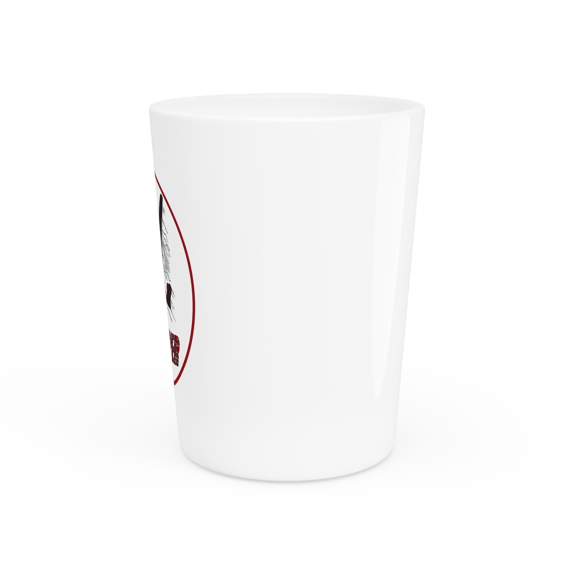 Clipper Petroleum shot glass lifestyle — vintage petroliana barware — The Faded Label Co.