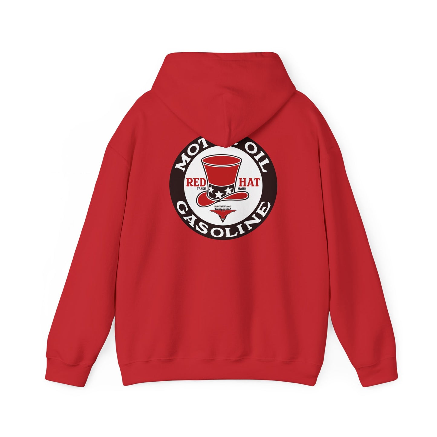 Red Hat Motor Oil Gasoline Hoodie – Retro Vintage Gas & Mechanic Sweatshirt