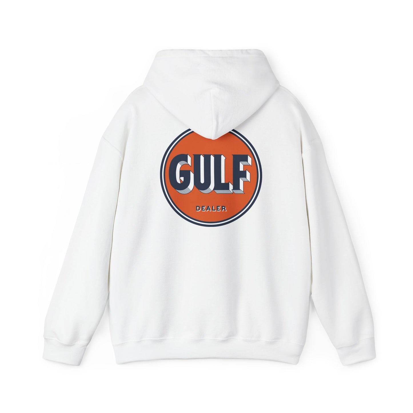 Gulf dealer Logo Hoodie — Vintage Orange Gas Station Crewneck