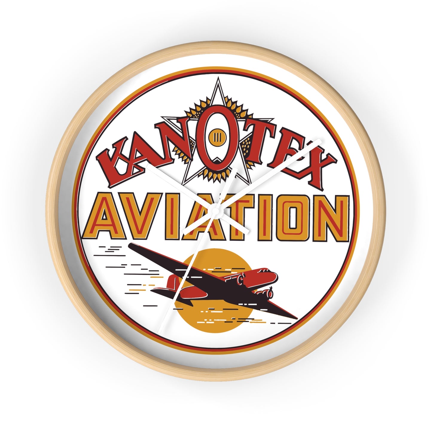 Kanotex Aviation Wall Clock — Vintage Petroliana Gift | The Faded Label Co.