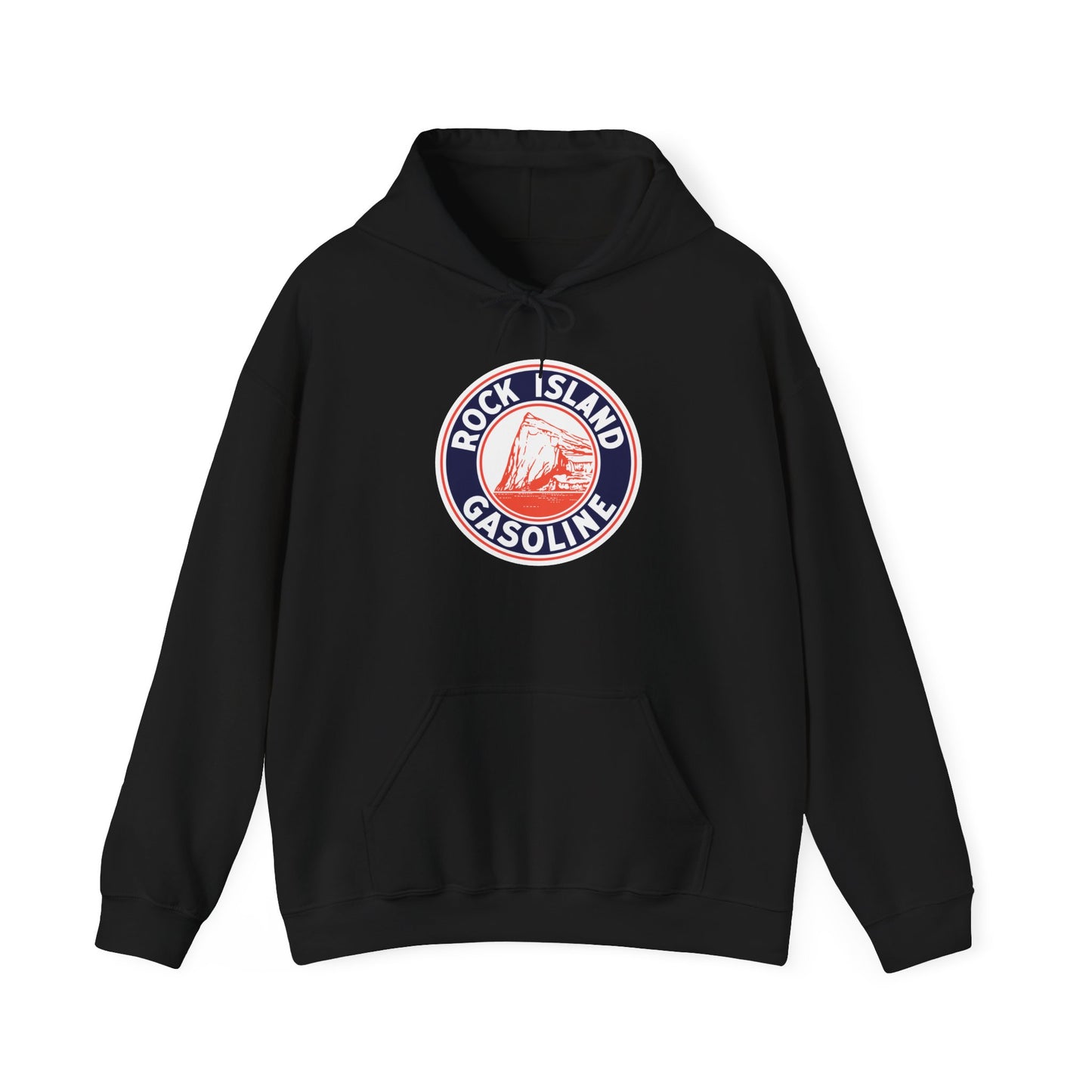 Rock Island Gasoline Hoodie — Vintage Gas Station Logo Pullover