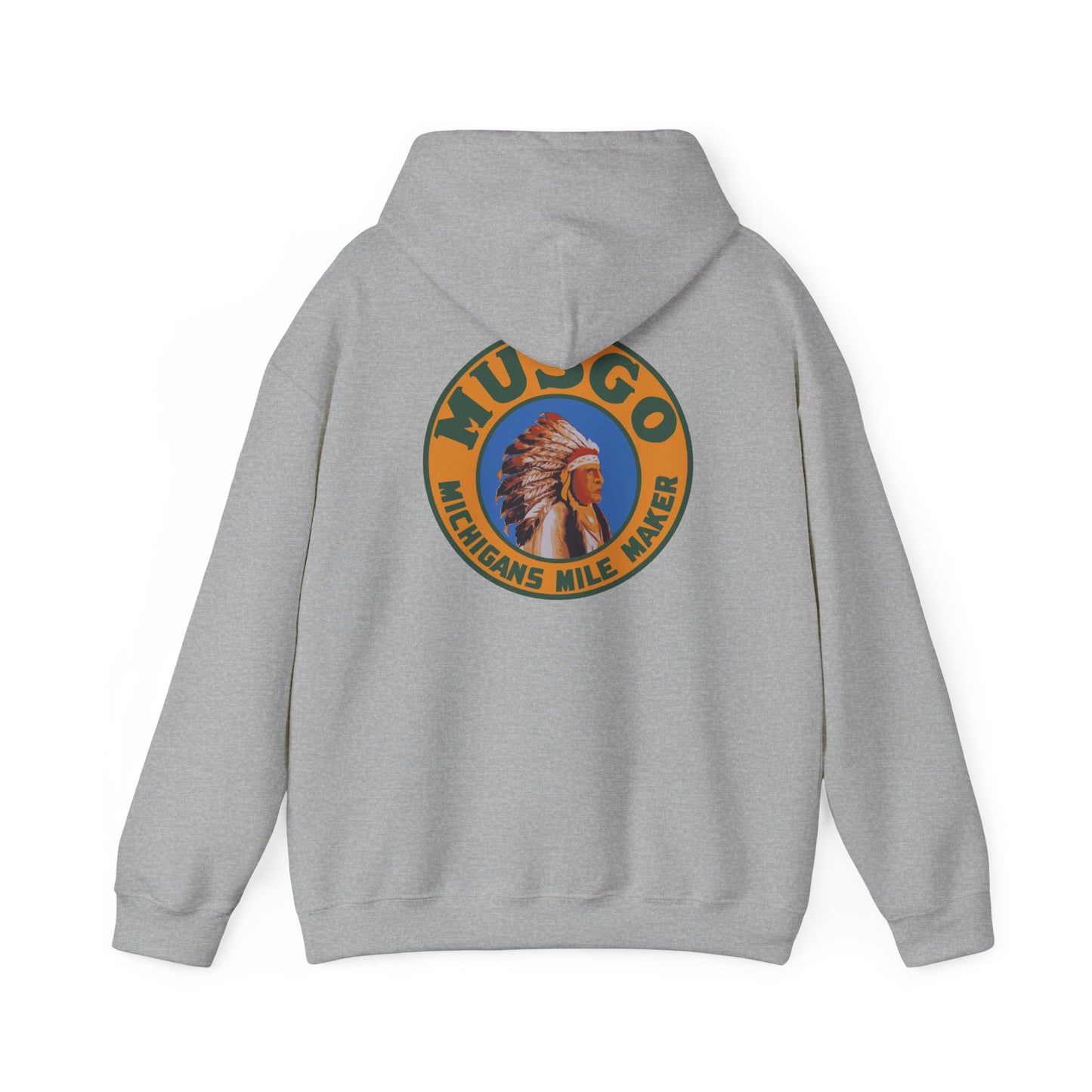 MUsgo Michigan’s Mile Maker Hoodie —Retro Native Chief Logo Sweatshirt